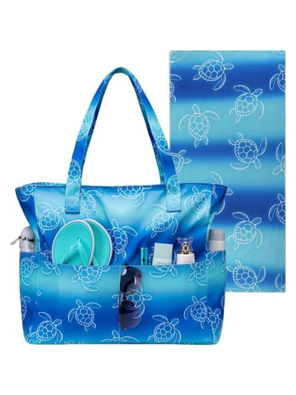 Waterproof Extra Large Beach Tote Bag with Wet Compartment Travel Gym Pool